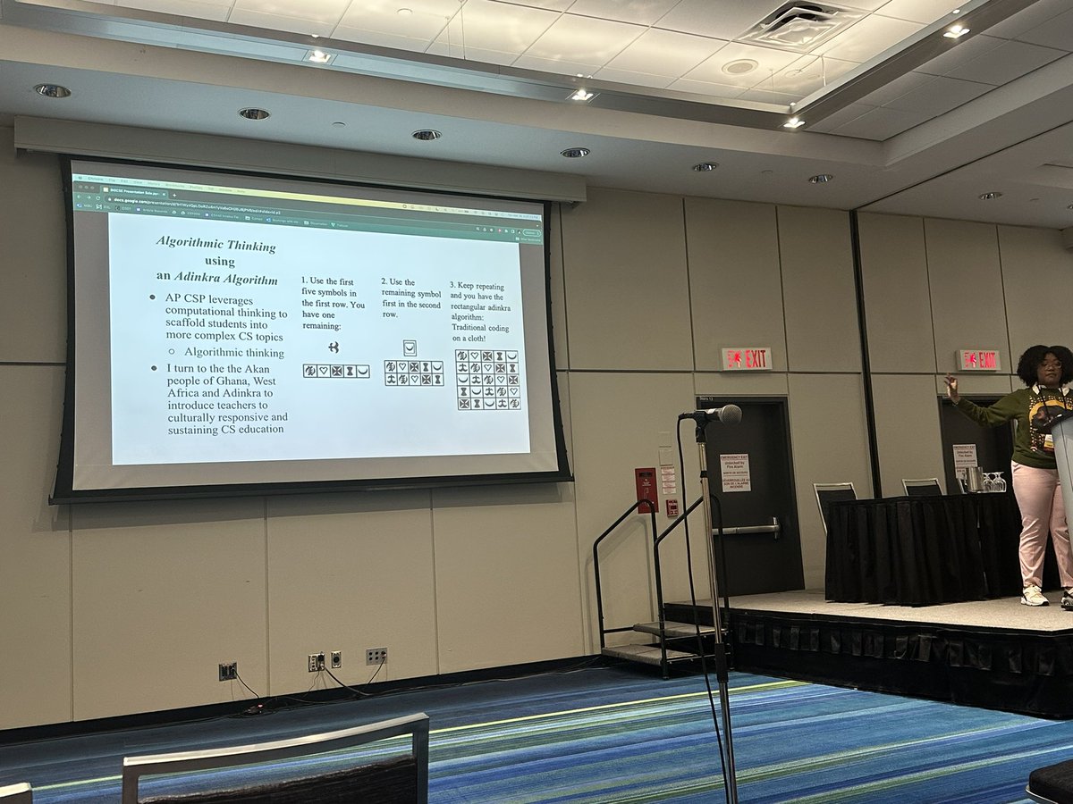 mathematic_AL's tweet photo. Loved to hear the lightning talks from @1_d_sanders, @_AllenMC_, and @Dr_GMcCune at #SIGCSE2023 … A lot of strong ideas to bring community, culture, and new technologies into our #CS teaching pathways! https://t.co/y5QP3cXwx7