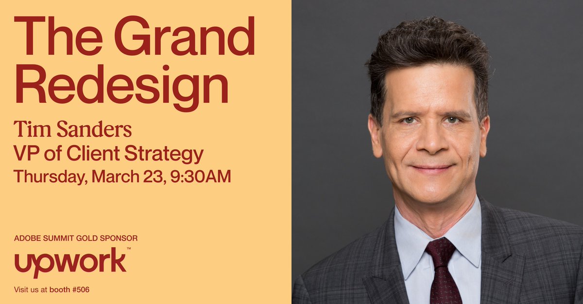 eraka08's tweet photo. Heading to the Adobe Summit 2023? Catch Tim Sander’s Session: The Grand Redesign and learn how to make the most of our changing moment and get back to work without going back in time.  📅 Be sure to add this session to your calendar: https://t.co/XVzc1CcPEa https://t.co/QWFVD3PR5U