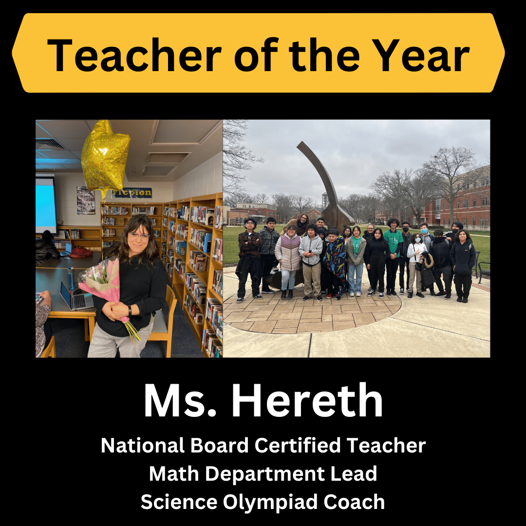 Congratulations to our Teacher of the Year @MsHereth. Ms. Hereth is a #NBCTstrong teacher and a #PAEMST state finalist for Indiana.