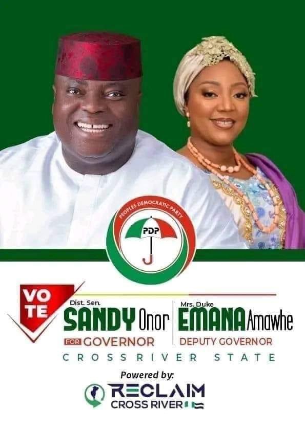 OnorSandy's tweet photo. On March 18th, 2023, Please Vote Sandy/Emana. Vote the PDP from top to bottom to reclaim Cross River State. https://t.co/CHKjRVeFxS