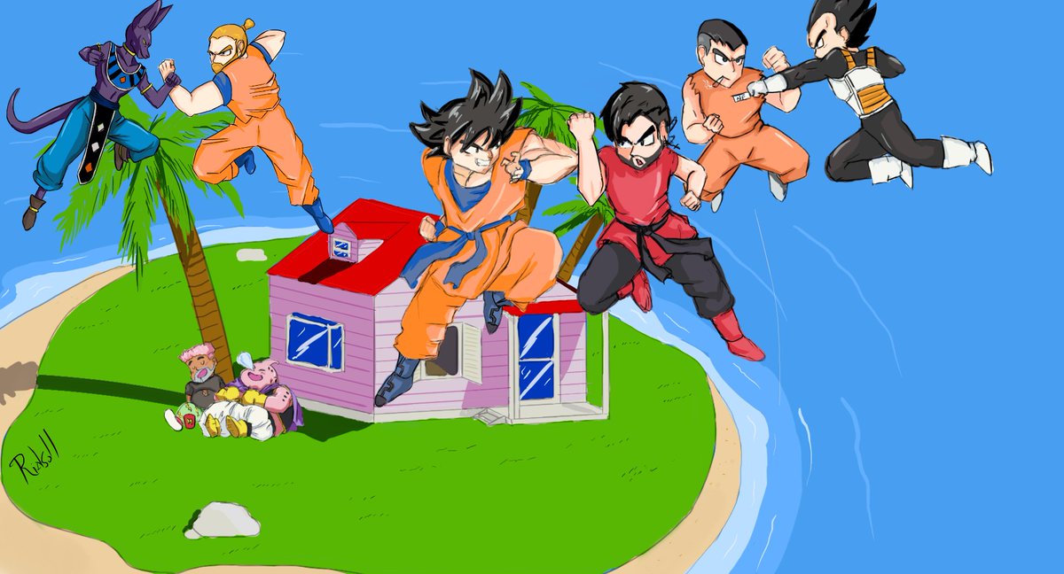 Rialso11's tweet photo. Un pequeño fan-art recordando el torneo de los @ArkeanosOficial , estuvo genial 
#ARKeanos #fanart #DragonBall https://t.co/Q39i4Jphth