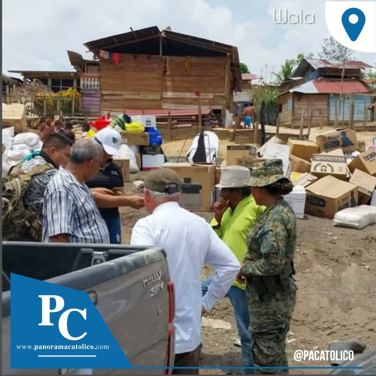pacatolico's tweet photo. 📍Visita Humanitaria y Pastoral en Wala
Monseñor Pedro Hernández Cantarero, Obispo del Vicariato Apostólico del Darién agradece las donaciones recibidas por el pueblo panameño para las familias damnificadas en Wala.
#Pcteinforma #pacatolico #Wala
@vicariatoapostolicodedarien https://t.co/l34yKo0Csa