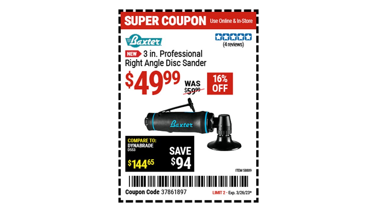 Harbor Freight on Twitter "Buy the BAXTER 3 in. Professional Right