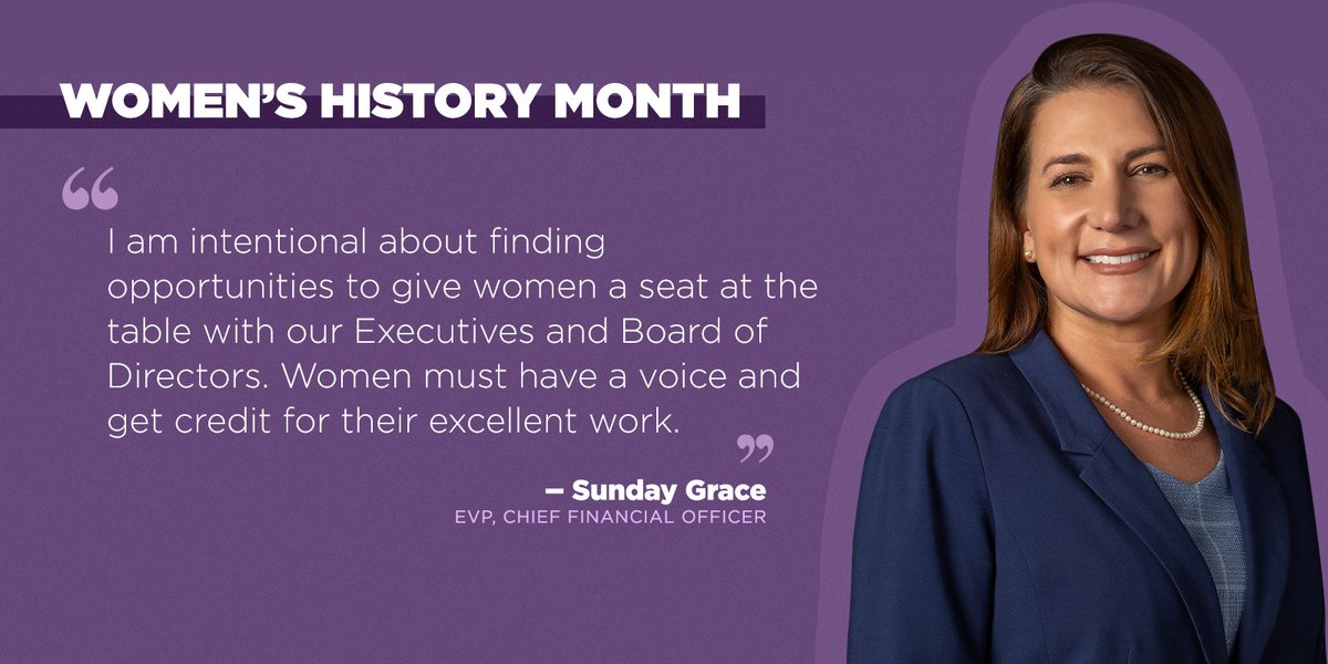Happy #WomensHistoryMonth. I’m grateful to work for a company that values creating opportunities for women in leadership. Let’s take Sunday’s lead and give credit to all the #ExtraordinaryWomen we work with not just this month but every day.