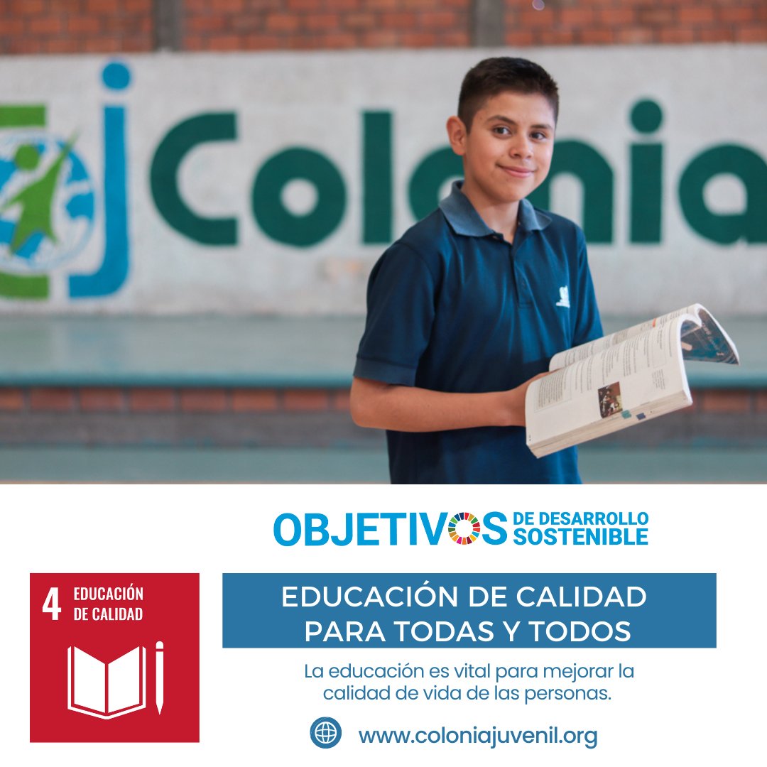 ColoniaJuvenil's tweet photo. 📚✨Trabajamos día a día para garantizar una educación inclusiva y equitativa de calidad y promover oportunidades de aprendizaje permanente para todas y todos. https://t.co/wY8yXcUDwT