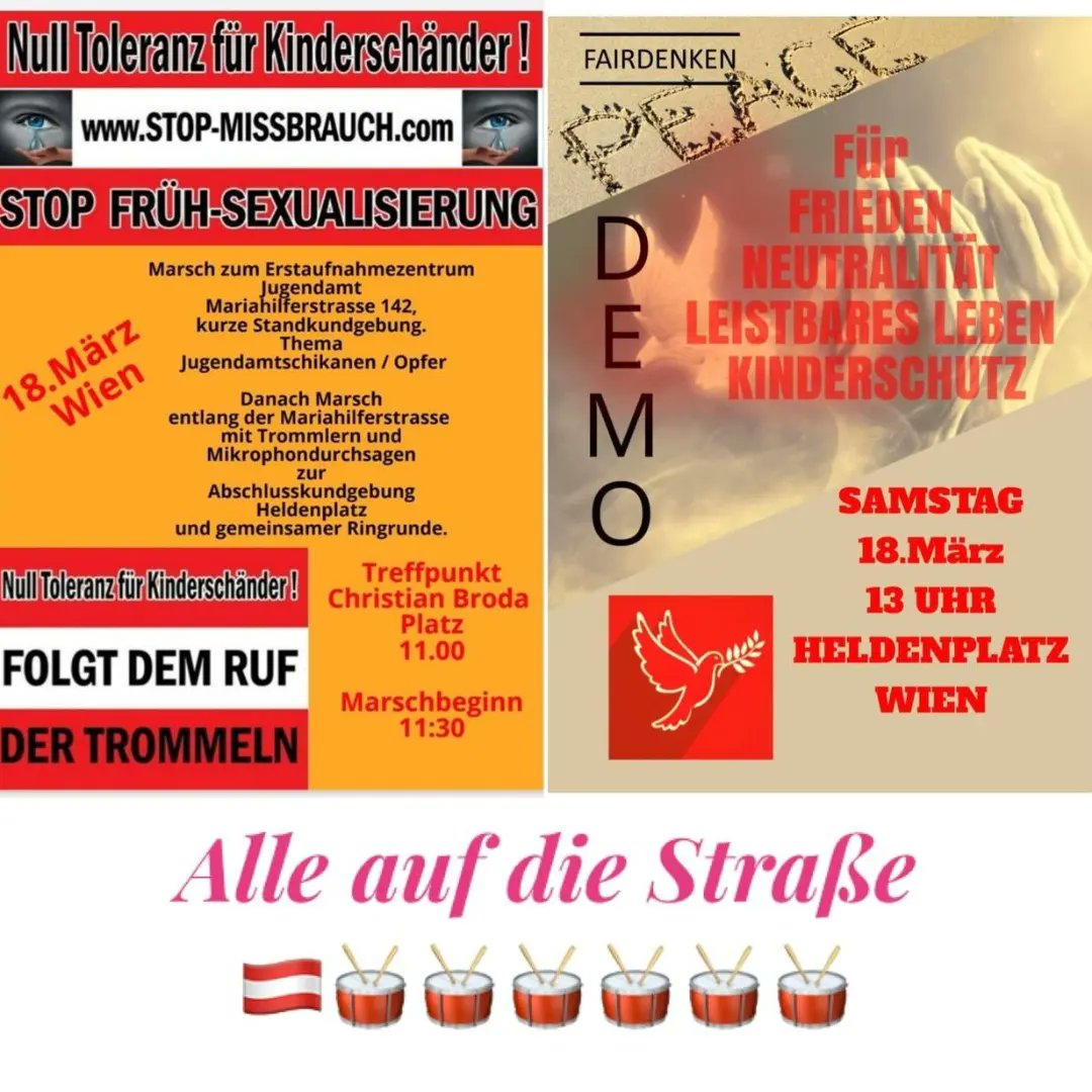 TeamTirolOffizi's tweet photo. WIEN WIR KOMMEN!
#Widerstand 
#diestraßemussbeben 
#zusammensindwirstark 
Team_Tirol_Offiziell https://t.co/jZCBEEn3Cw