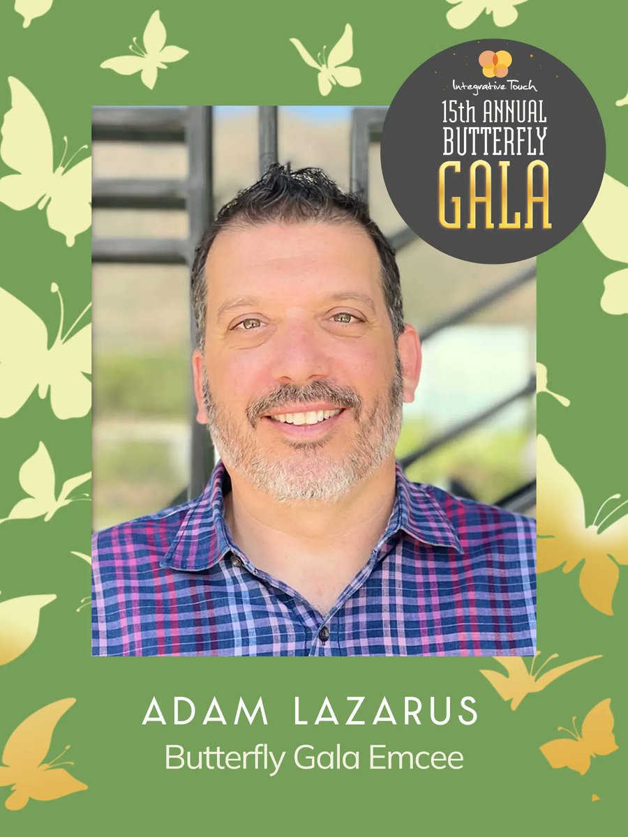 We're pleased to introduce our Butterfly Gala event Emcee, Adam Lazarus! Adam is not only an amazing supporter of our InTouch programs, but he is a charismatic host and is ready to welcome you to this magical event under the stars!✨

Purchase tickets at buff.ly/3ylGpAM!