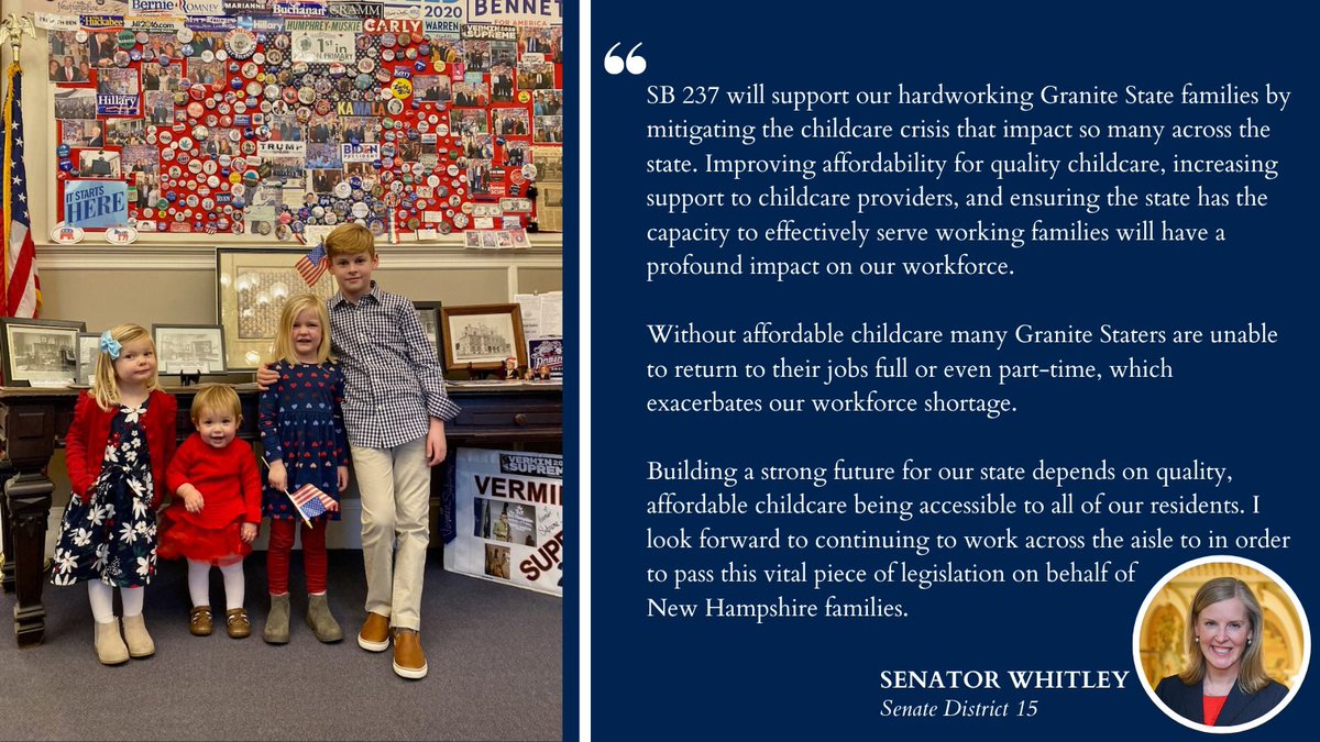 BeckyWhitleyNH's tweet photo. I’m thrilled that #SB237, The Childcare for NH Working Families Act, passed the full Senate unanimously! I’m beyond grateful to everyone who put so much work into this legislation. This couldn’t have happened without you. #NHPolitics https://t.co/qryS17MI5e