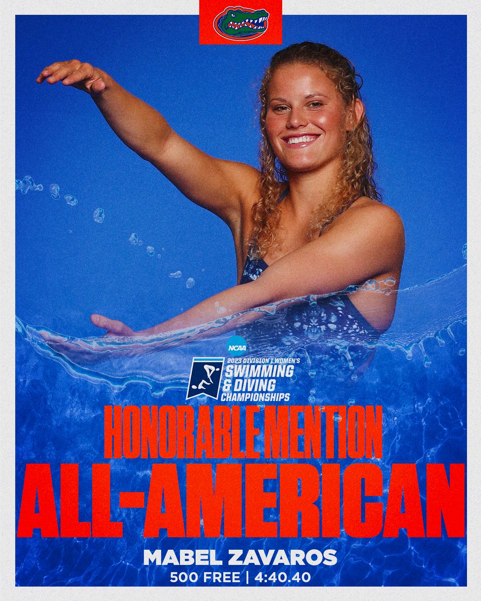 GatorsSwimDv's tweet photo. Two more All-American honors! ⭐⭐

Mabel finishes third and Tylor finishes seventh in the 500 free B-final! 🐊

#GoGators https://t.co/YD2pf17aKk
