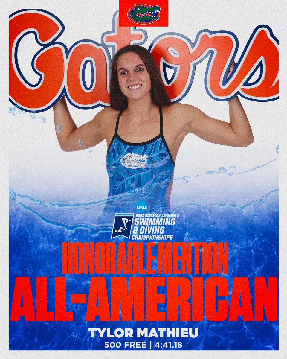 GatorsSwimDv's tweet photo. Two more All-American honors! ⭐⭐

Mabel finishes third and Tylor finishes seventh in the 500 free B-final! 🐊

#GoGators https://t.co/YD2pf17aKk