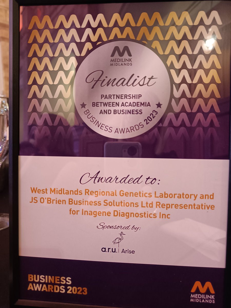 Jen2Bell's tweet image. Happy finalists @MedilinkMids for our work in pharmacogenomics for pain &amp;amp; mental health @WMRGL @inagenedx