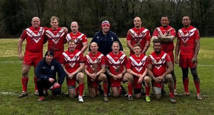 SapperPower's tweet photo. @ArmyRugbyLeague (Masters) had a run out vs @REME_Rugby as part of their #LawsonCup pre-season training today.
A tough day at the office but great to see so many @Proud_Sappers and RERL players in a red shirt.
#FollowTheSapper #SapperPower 💪🏻🏉 https://t.co/YxCbGFNWsA