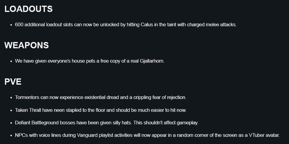 Some good changes to #Destiny2 in today's patch.
