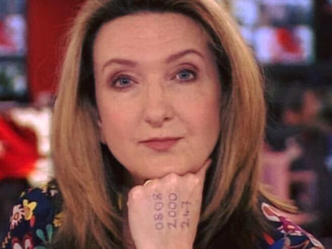 Remembering that time during lockdown when Victoria Derbyshire had the phone number for the National Domestic Abuse Helpline written on her hand while she read the news. Can't imagine her ever dismissing a broken nose as a one-off. #bbcqt