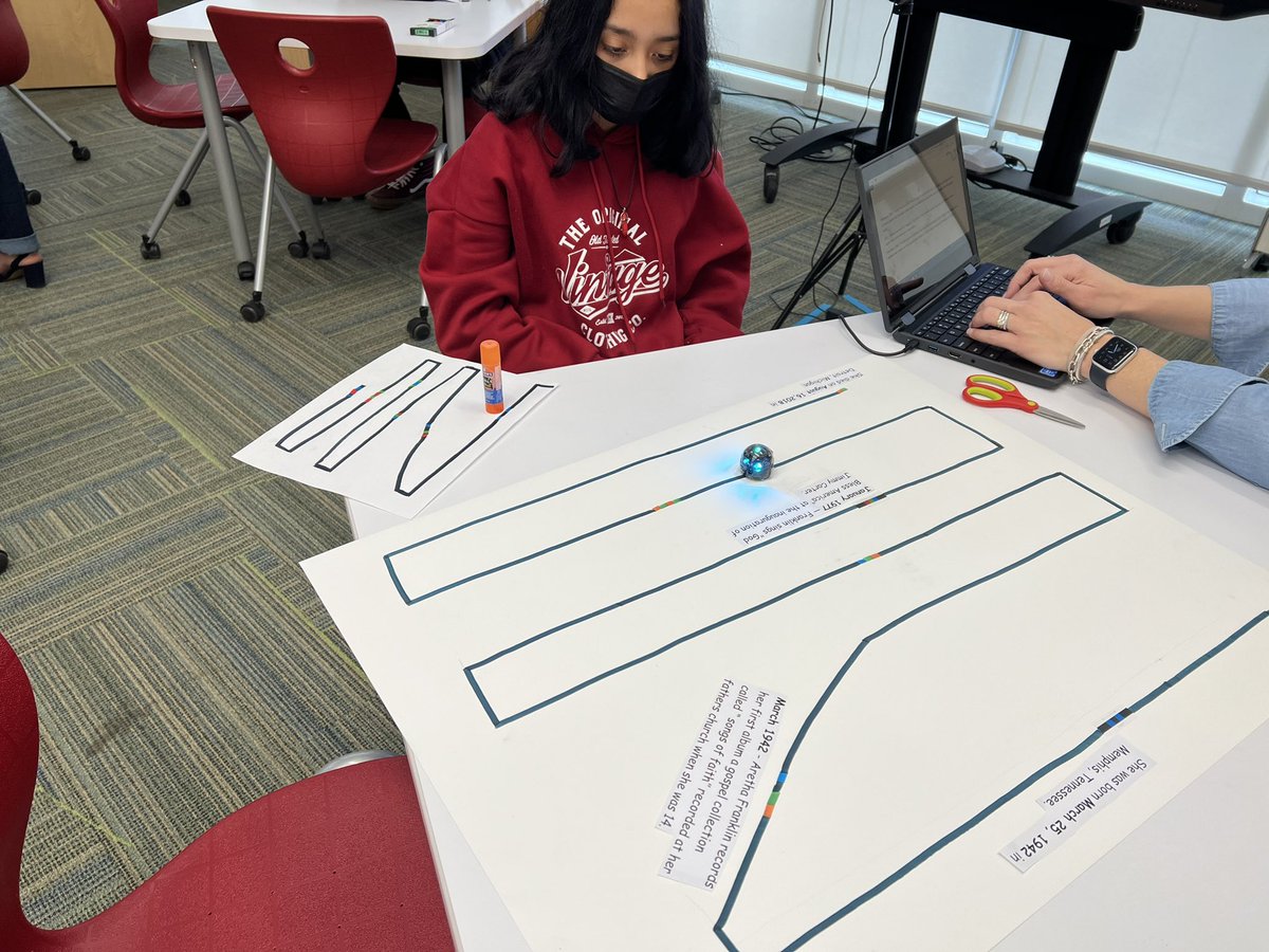 EL students created timelines based on research they did focusing on a civil rights leader.  They coded Ozobot movement corresponding key moments in their person’s life.  #powerintheweb #wearewjcc #spiderlibrary #ozobot