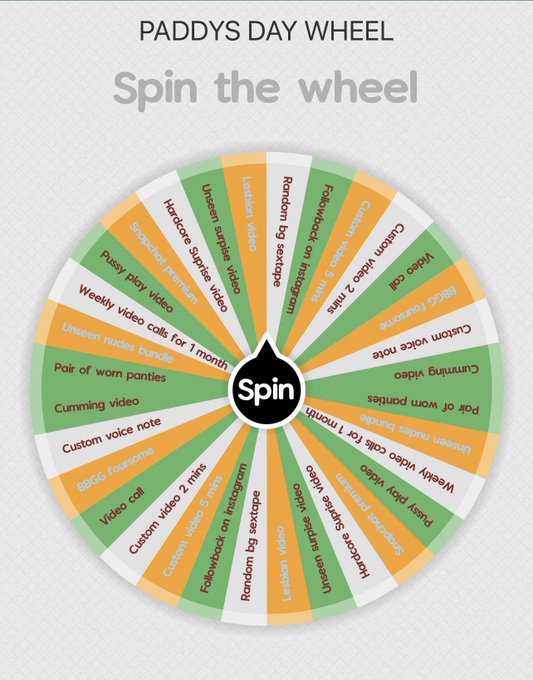 Paddy&rsquo;s day spin the wheel game happening over for my subscribers on my onlyfans now 😈☘️ https://t.c