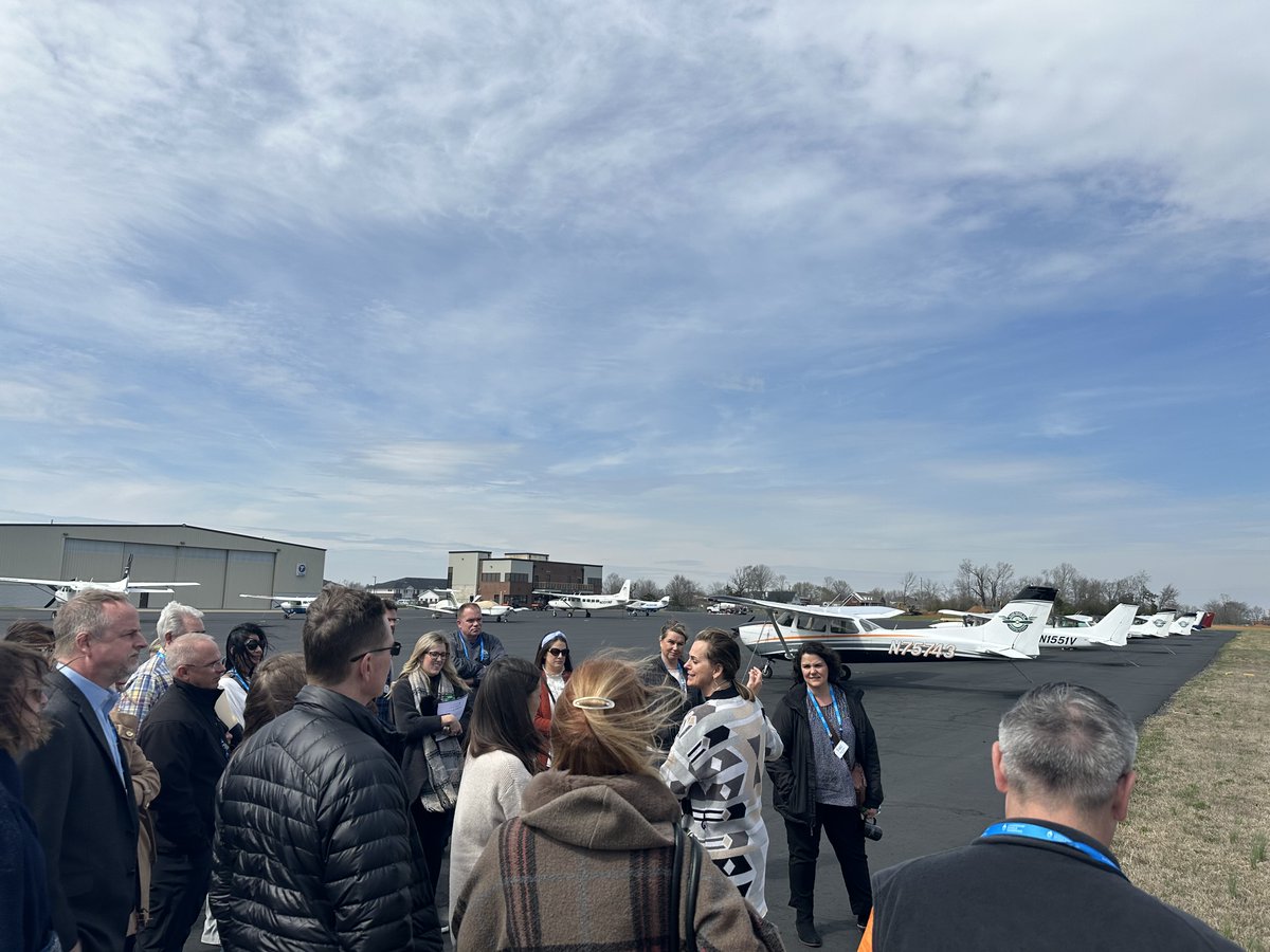 LeadMT's tweet photo. With the final stop at the Lebanon Municipal Airport in the Vanderbilt Wilson County Hospital hangar, we did it…planes, trains and automobiles!!  It’s a wrap for the Wilson County Session!  #classof2023  #thanksWilsonCounty https://t.co/GmRj5nR4O5