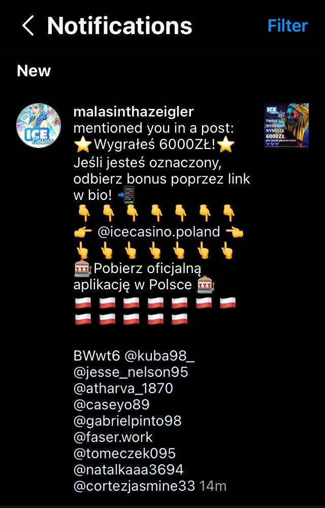 onlyfaser's tweet photo. Again #instagramisdead another they, another #bot mention. They even hide the option to report a spam notification!! https://t.co/3WZU7mAbV2