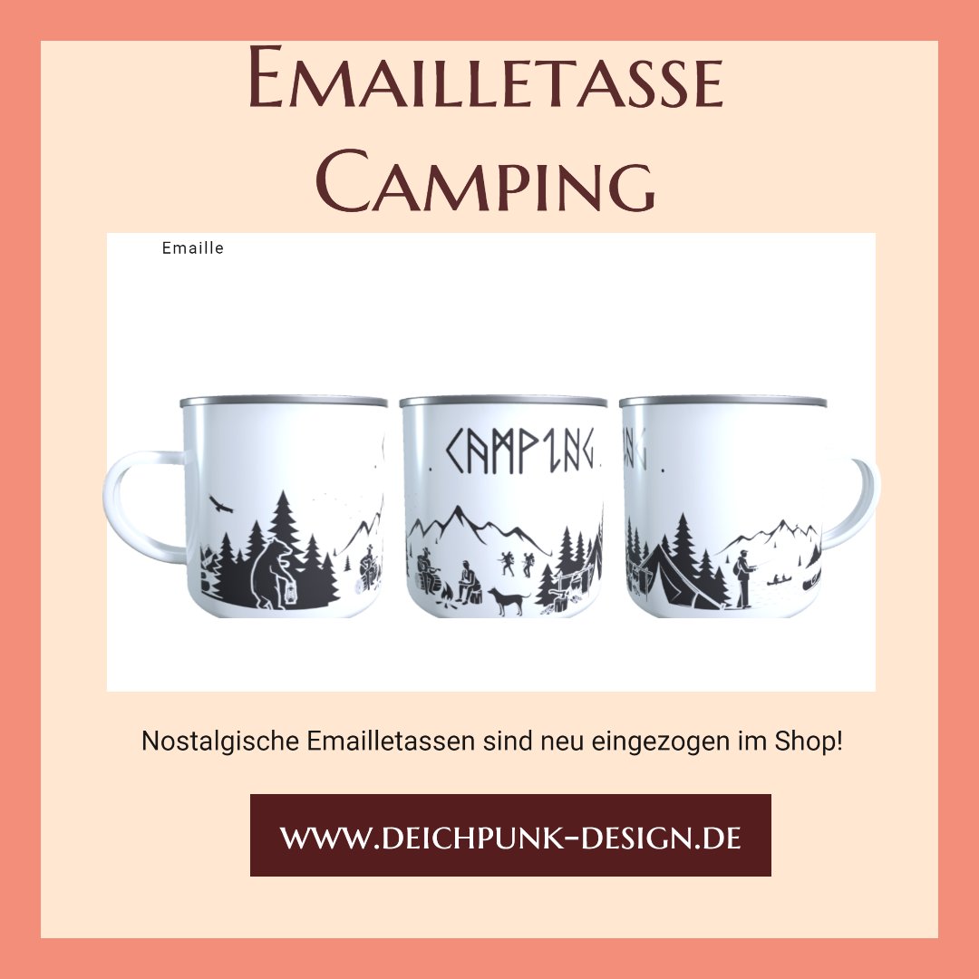 DeichpunkDesign's tweet photo. Ganz neu im Shop sind die hübschen Stahlemailletassen. Nostalgisches Design mit "Mouthfeeling" Edelstahlrand. https://t.co/bjIl38MaGt
#camping #camper #outdoorliving #trek #hiking #emaille #tasse #qualität #art #love #style #fashion #shopping #wandern #laufen #lagerfeuerromantik https://t.co/wEyySukW3n