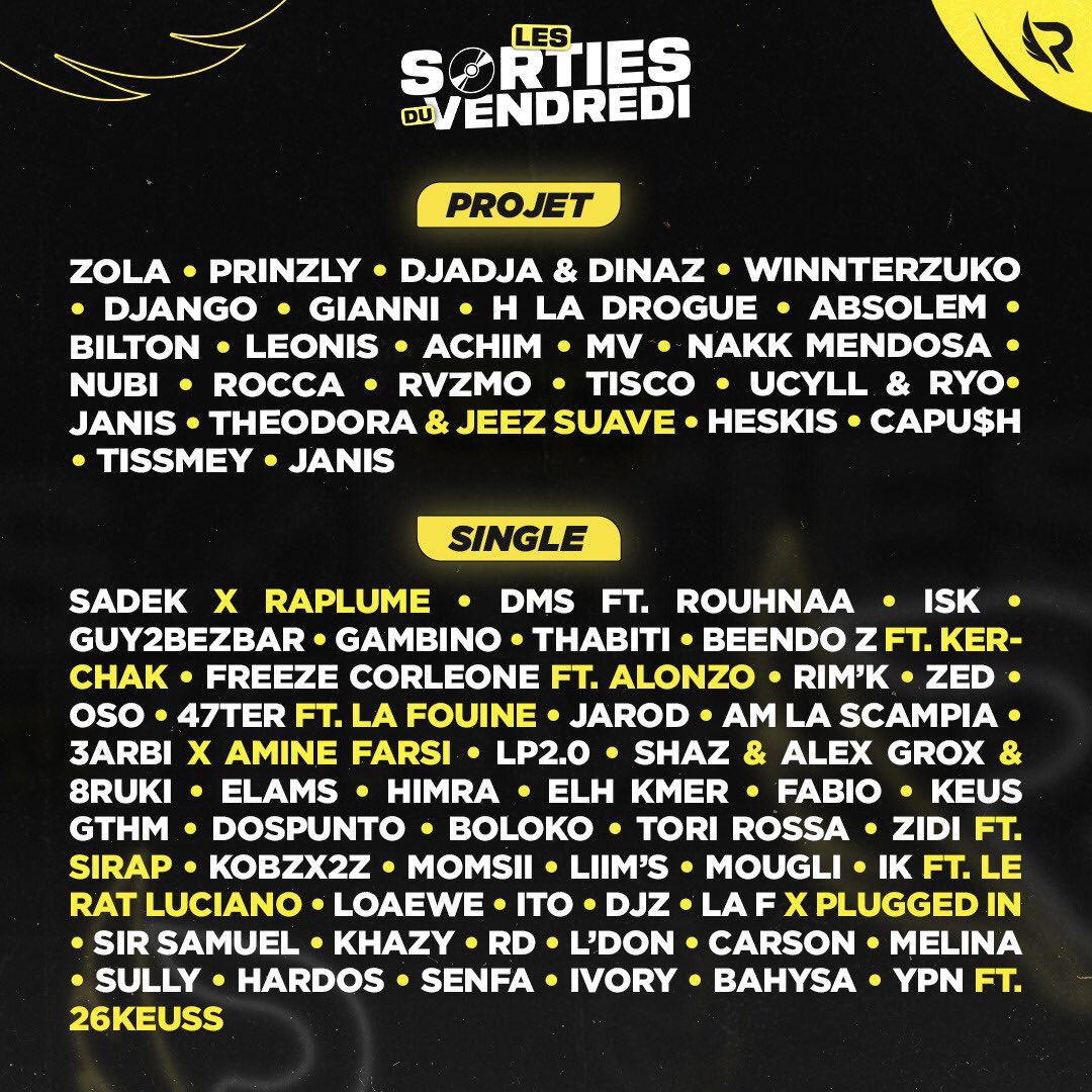 📆 Les sorties du VENDREDI ! 🍽