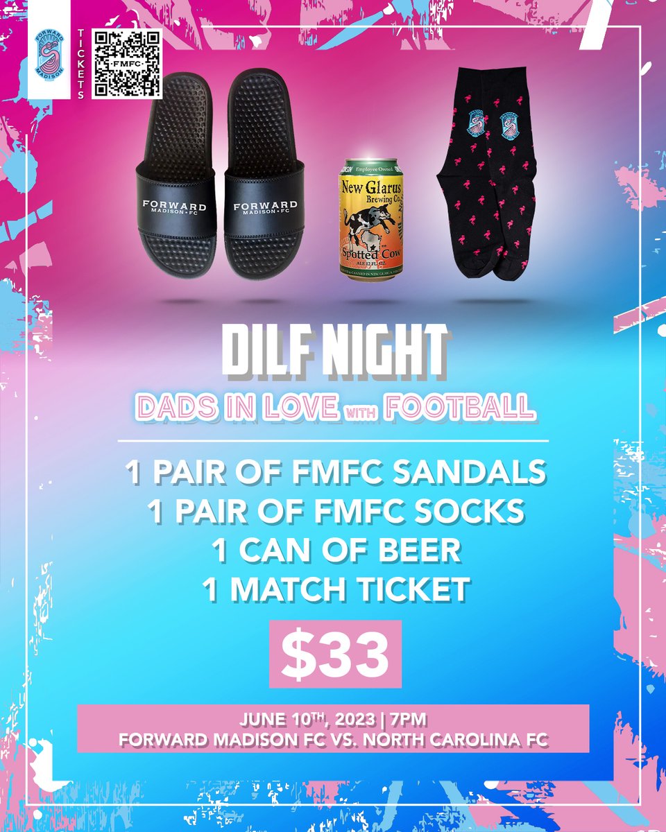 ForwardMSNFC's tweet photo. ⚽ 𝗗ads 𝗜n 𝗟ove w/ 𝗙ootball Night!⚽ 

DILFs need love, too! Let's flood the stadium with football-loving daddies on June 10th! Receive the quintessential sock, sandal &amp; beer combo w/ your ticket when you purchase the DILF pack! 

Purchase yours here: https://t.co/FS31CsPhqW https://t.co/eIN5YA3TA4