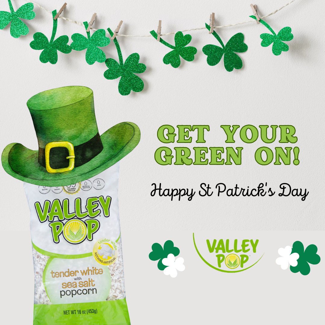 EatValleyPop's tweet photo. 🍀Who needs a pot of gold when you can have a pot of Valley Pop Popcorn?! 🍀

Happy St. Patrick's Day!

#eatvalleypop #StPatricksDay2023 #Stpaddysday2023 #popcorn https://t.co/C8lmLnHjp4