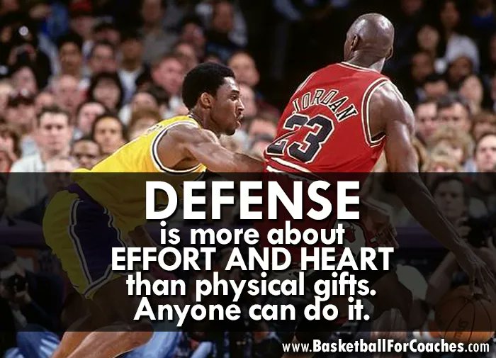 Coach Mac 🏀 (@bballcoachmac) on Twitter photo Defense is more about effort and heart than physical gifts. Defense is more about effort and heart than physical gifts.