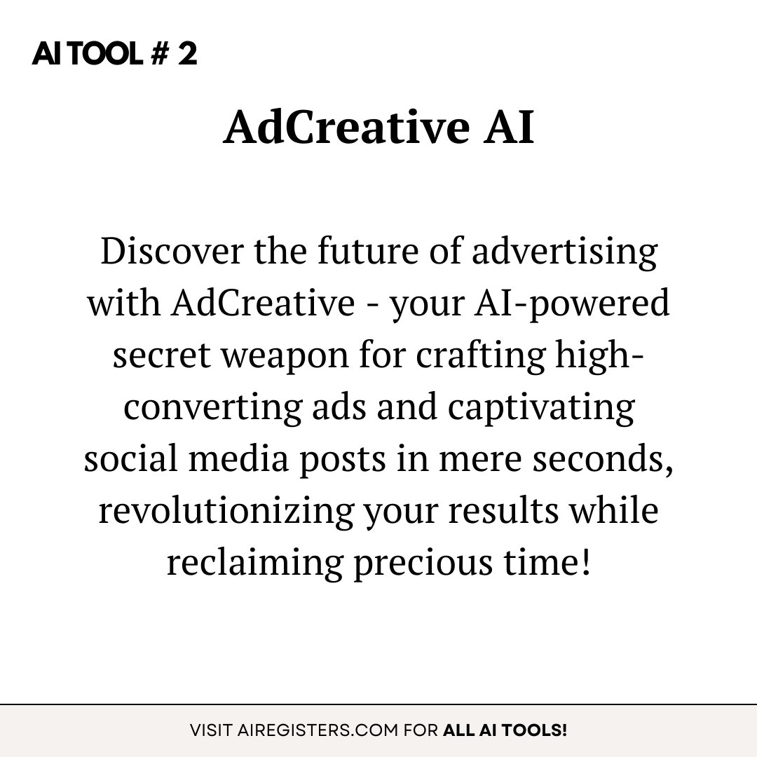 ArrheniusLey's tweet image. Meet Adcreative, your new AI-powered ad and social creative genius! 🤖 Boost conversions &amp;amp; save time in seconds! ⚡️ #AdCreativeAI #Advertising