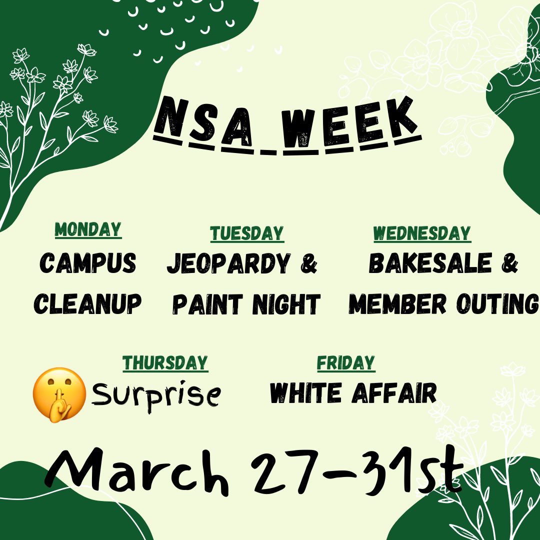 NSA Week is coming upon us, and we are very excited to show you what we are doing next week. ‼️REPOST‼️ 🇳🇬💚

  #lu22 #lu23 #lu24 #lu25 #lu26 #lamaruniversity #nigerianstudents #africanstudents