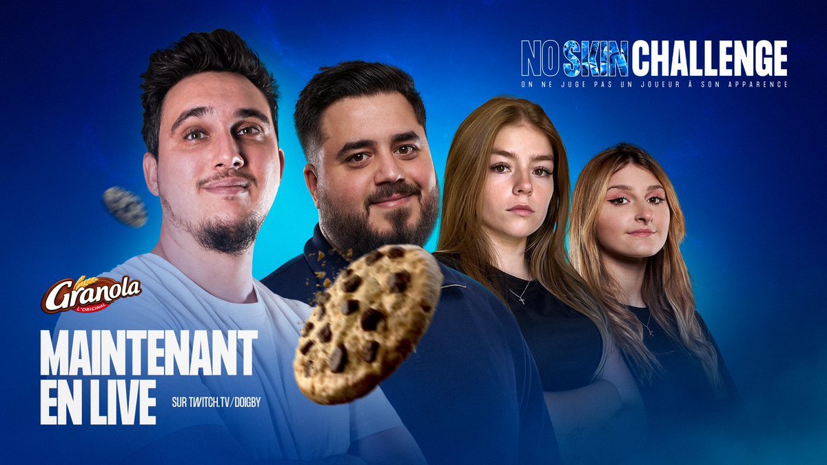 Ultras,

On est en direct de chez Doigby avec Kaatsup &amp; Cocotte pour une soirée #Noskinchallenge by <a href="/Granola/">Granola</a> 🍪
L'objectif ? Prouver que le skin ne fait pas le skill 🔥

Ça commence tout de suite : 
 📺 twitch.tv/doigby

#sponsorisé