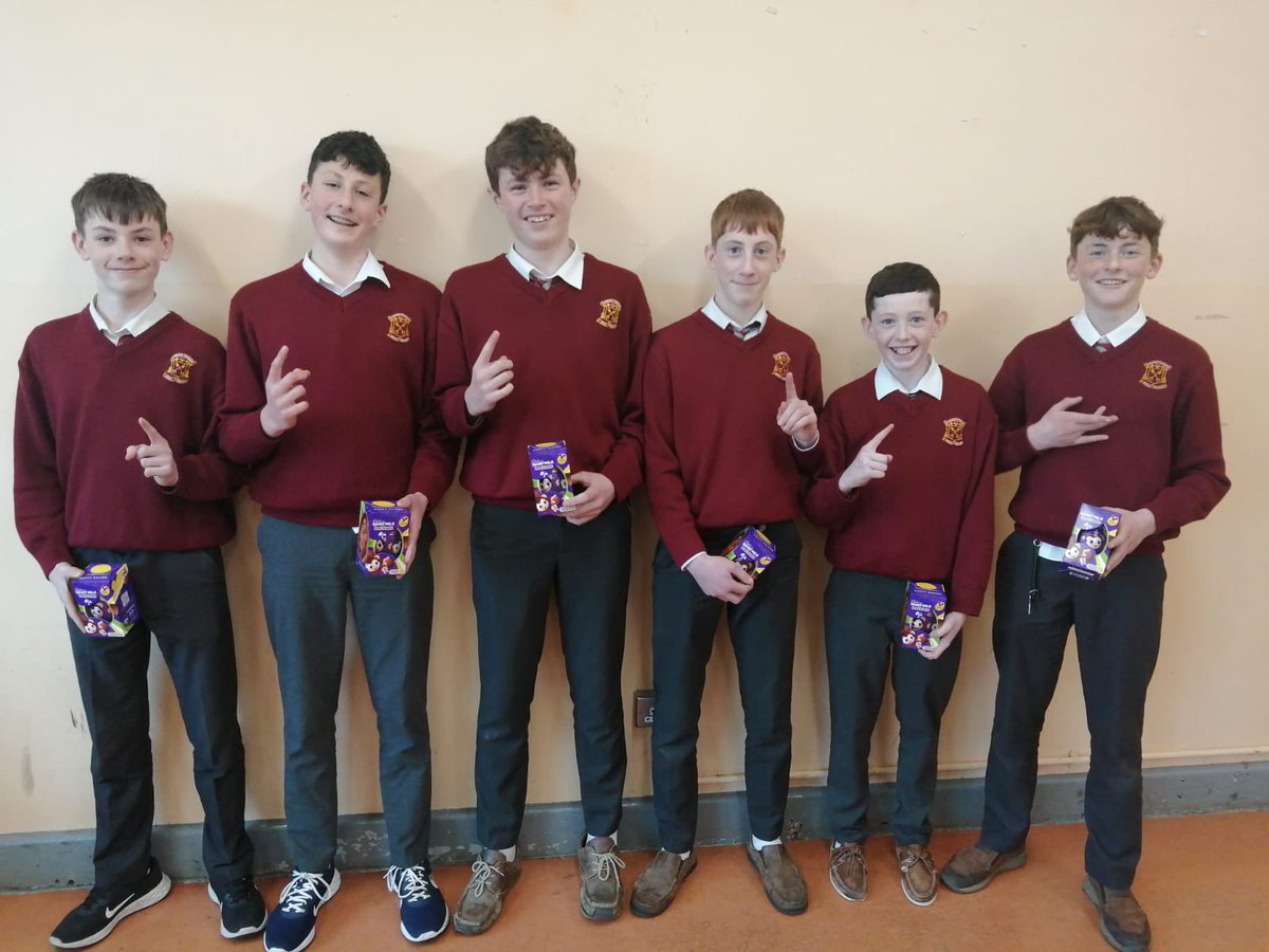 StPetersWexford's tweet photo. Congratulations to James Walsh, Conor Hore, Jack Quigley, Billy Cunningham, Conor Prendergast and Mark Redmond the winners of today’s Second Year Irish Quiz . Comhghairdeas libh agus bainigí taitneamh as an seacláid https://t.co/klud5t6NZ7
