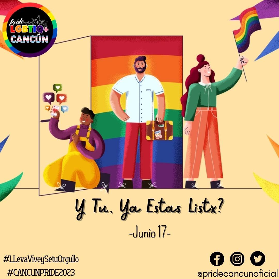 ¿Tú ya estás listo? 17 de junio 2023
#PrideCancun2023
#PrideCancun
#ViveTuOrgullo