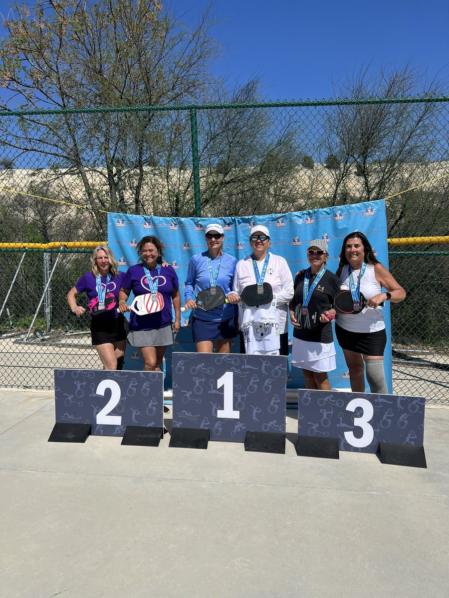 CoachG_Martin's tweet photo. We had a blast representing @ChickenNPickle at the San Antonio Senior Games. We took Gold in men’s and Women’s doubles and Silver in mixed. @TishaMartin18 #chickennpicklesat https://t.co/DN4YTPMcd4