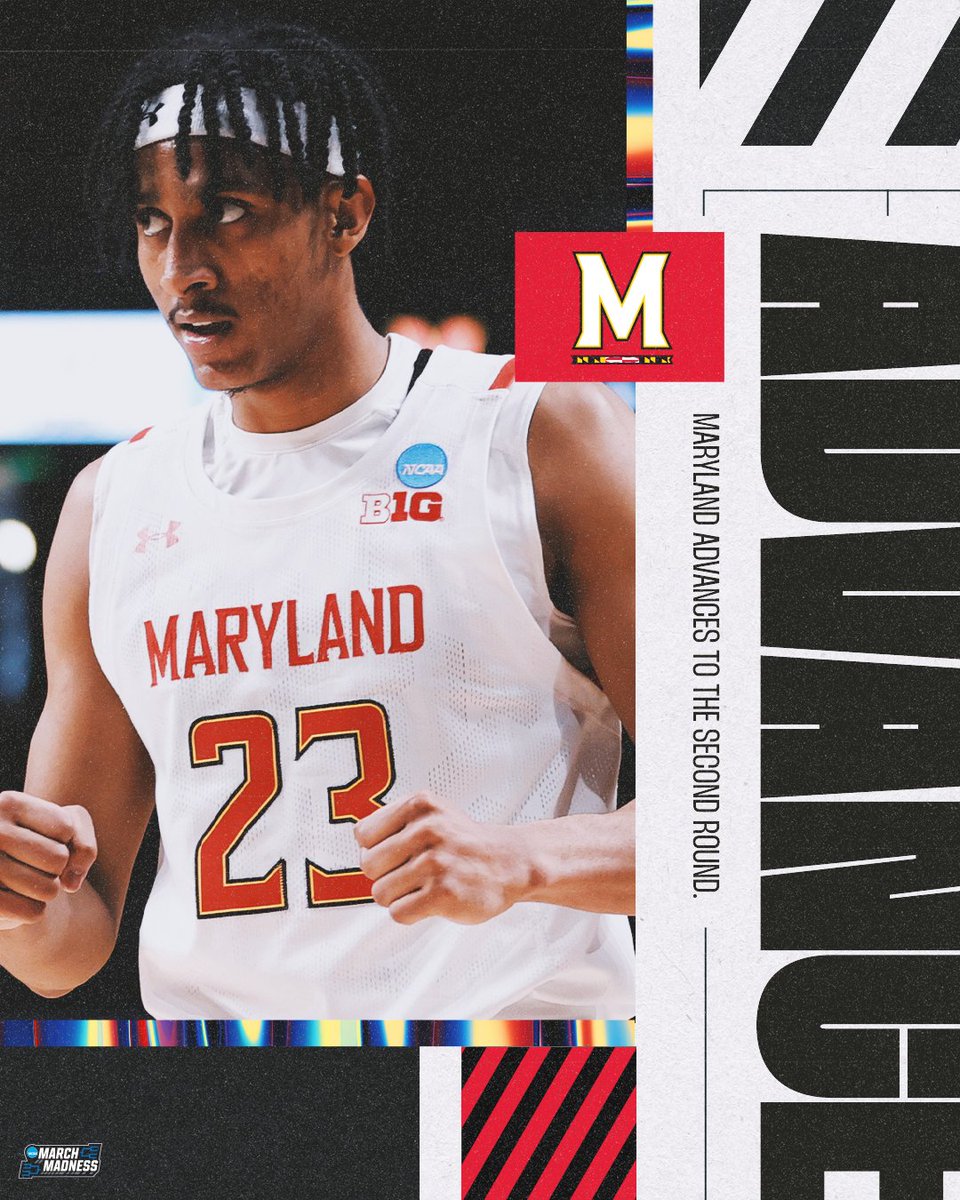 MarchMadnessMBB's tweet image. MARYLAND IS ON TO THE NEXT ROUND 💪

The Terrapins come back to defeat West Virginia 67-65 to advance to the Round of 32 #MarchMadness