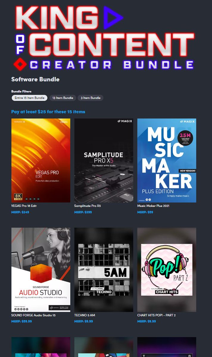 Wario64 on Twitter "Humble Software Bundle King of Content Creator