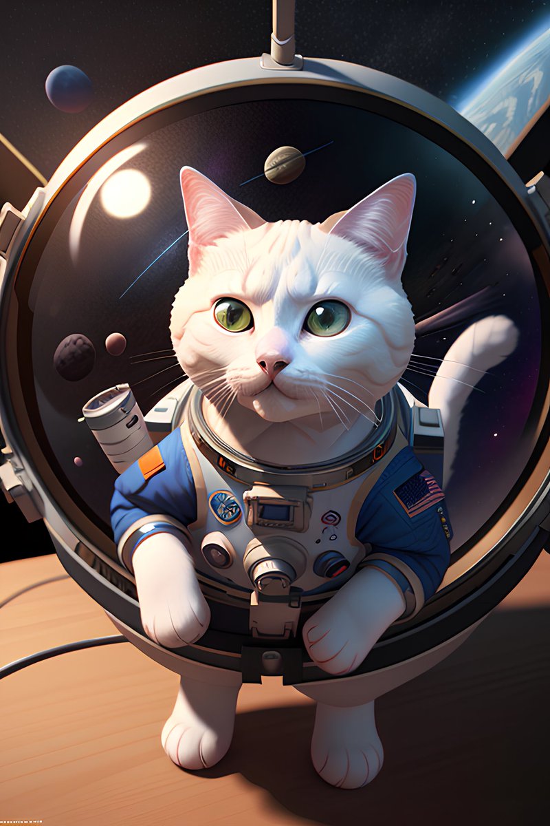 elGenieAI's tweet photo. Cat 2/30 (Major Moonpaw). 🐱
 
Share with us your thoughts about it, and tell us which cat would you like to see next? 🧞‍♂️

#elgenie #catgpt #30dayschallenge #ai #aiart https://t.co/XaVhiP2rov