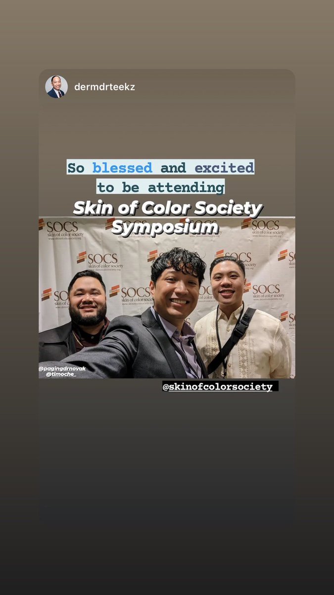 Honored to be at #SOCS2023 with @DermDrTeekz and Tim! #skinofcolorsociety