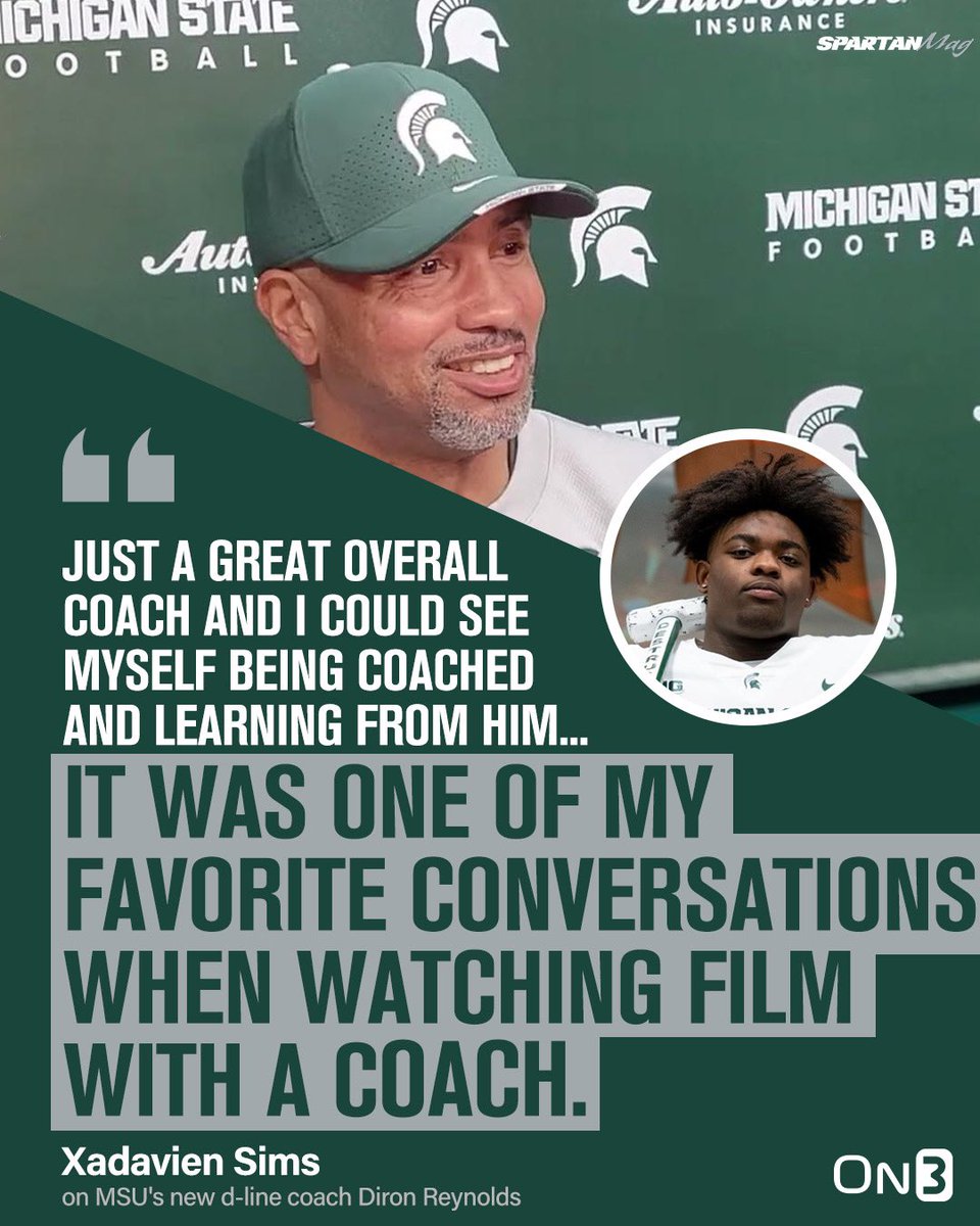 Jason Killop (@killopon3) on Twitter photo Top Michigan State target Xadavien Sims (<a href="/XadavienS/">Xadavien Sims🌟🌟🌟🌟</a>) raves about most recent trip to East Lansing…
“The staff there, the way I would get coached and the environment there, you can’t really get anywhere else.”
on3.com/teams/michigan… <a href="/seancooper_C4/">Sean Cooper</a> Top Michigan State target Xadavien Sims (<a href="/XadavienS/">Xadavien Sims🌟🌟🌟🌟</a>) raves about most recent trip to East Lansing…
“The staff there, the way I would get coached and the environment there, you can’t really get anywhere else.”
on3.com/teams/michigan… <a href="/seancooper_C4/">Sean Cooper</a>