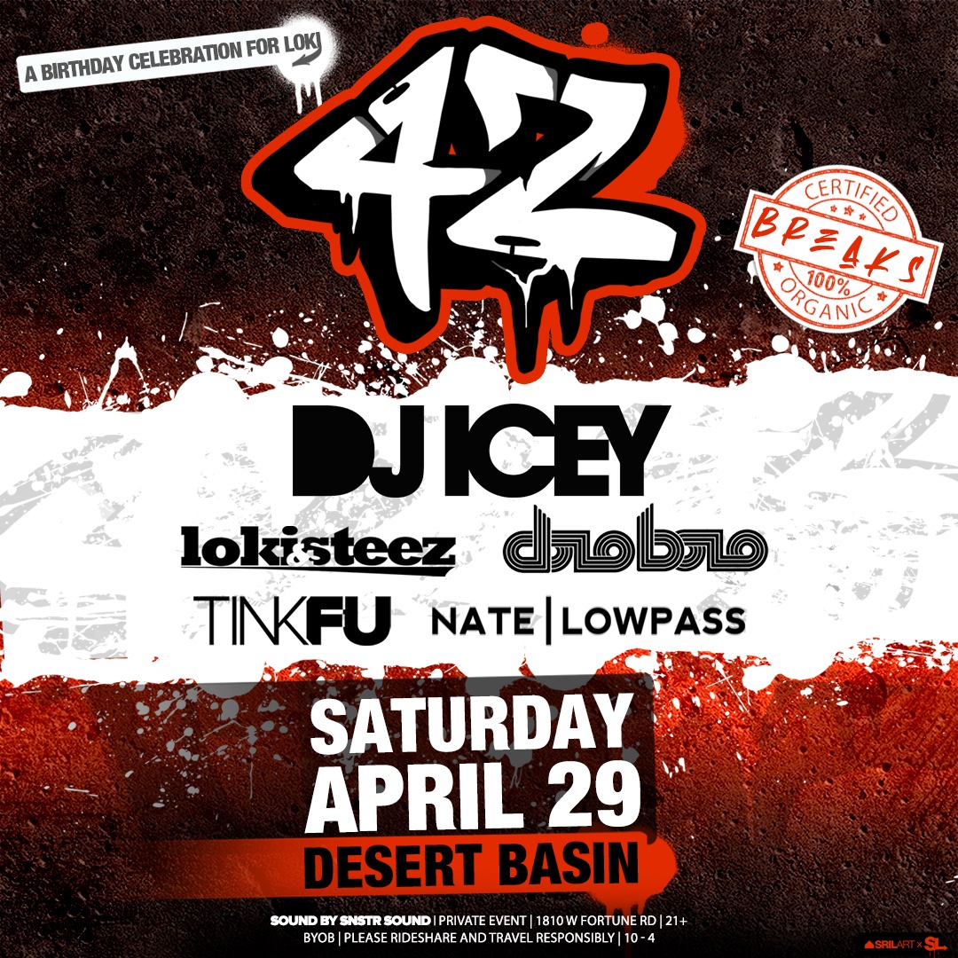 #NEWSHOW '42' A birthday celebration for <a href="/loki801/">loki801</a>! Featuring only the finest breaks deep into the late night! 🎂

Tickets on sale now at v2tix.info/42