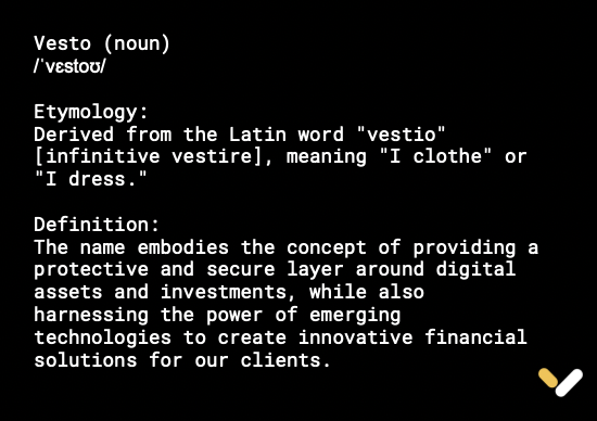 vestoprotocol's tweet photo. Vesto... it has meaning...

#DigitalAssets #protocol #infrastructure #blockchaintechnology #security #investments #fintech #Finance https://t.co/91y0TkTAlD