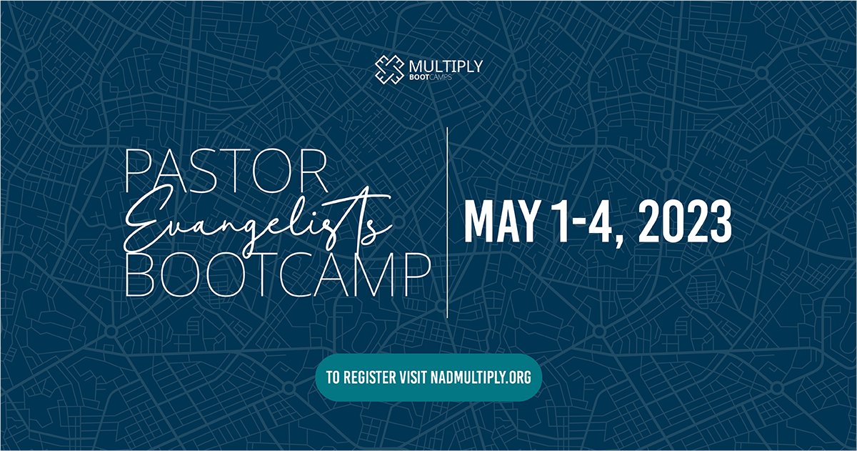 Join hundreds of fellow church leaders from across North America to learn new ways of growing your church through evangelism at our III North American Division Pastor Evangelists BootCamp on May 1 - 4, 2023 in Camp Kulaqua, Florida.

For more information: bit.ly/40apw8m