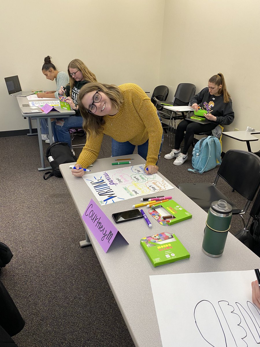 ONUEDU's tweet photo. Our students discussed the importance of using anchor charts in the elementary classroom to encourage engagement and comprehension. https://t.co/weG1B4Z7Rn