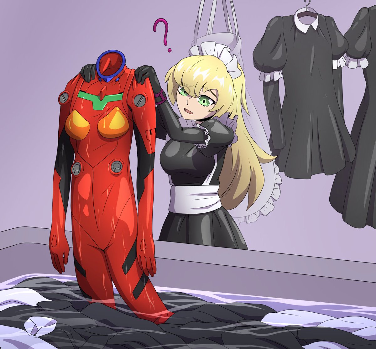 One is not like the other. Imagine you have the task of washing your colleague's uniforms and somehow a suit like that got mixed in.

ラバースーツ