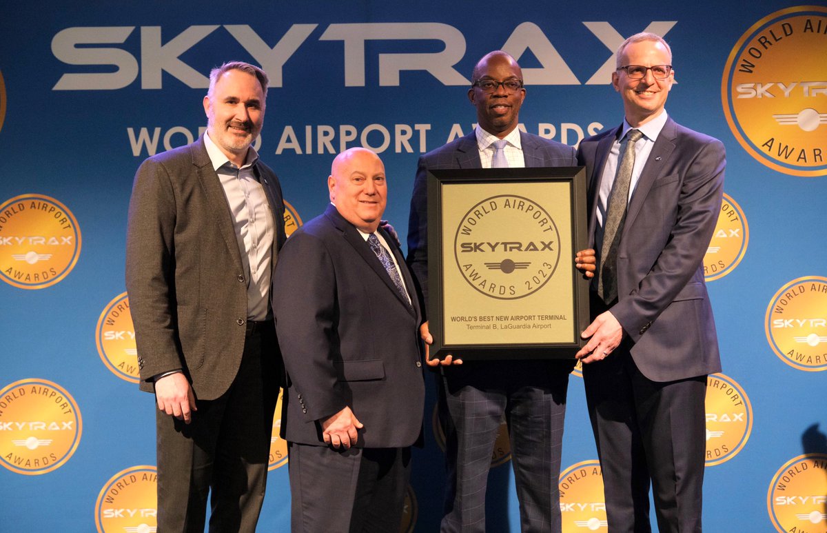 5 Stars for the World’s Best New Terminal! ⭐️⭐️⭐️⭐️⭐️

Here’s a first-hand look at LGA Terminal B accepting the Skytrax Award for World Best New Airport Terminal at the World Airport Awards in Amsterdam! 🏆✈️ 

Learn more—drive.google.com/file/d/1mgwHjJ…

<a href="/skytrax_uk/">SKYTRAX</a> <a href="/PANYNJ/">Port Authority of NY & NJ</a> #LGA #Airport