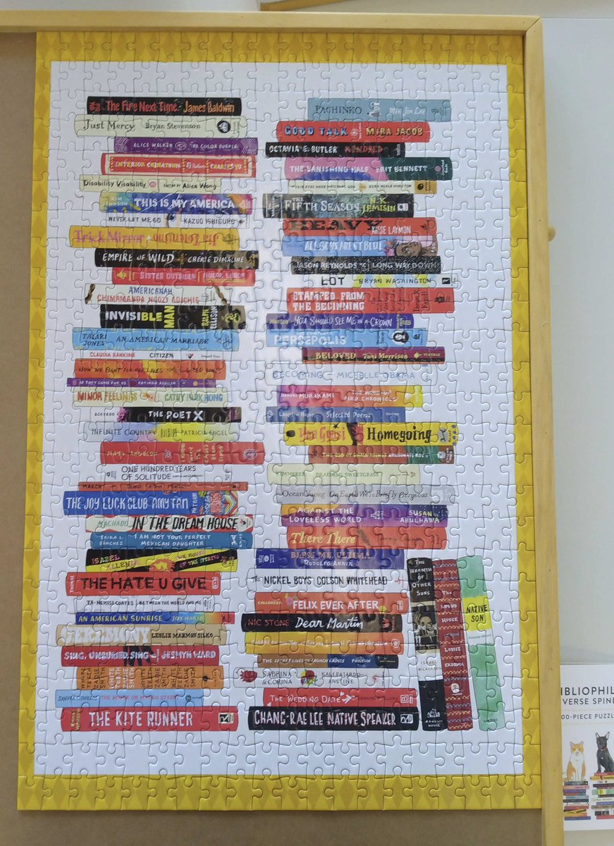 Bibliophile Diverse Spines Puzzle - showcasing diversity as we rebuild our collection - students completed this puzzle in under a day!