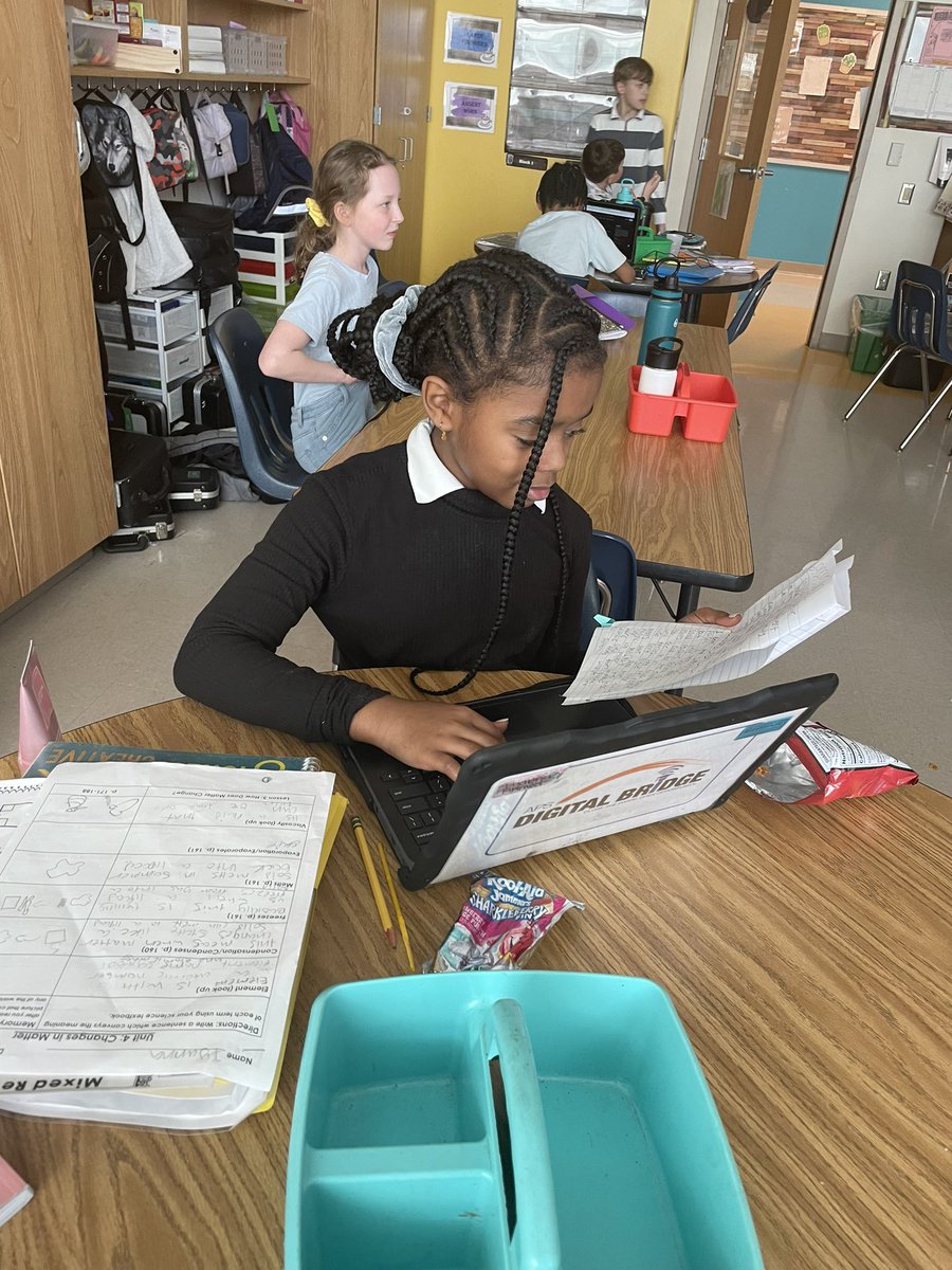 My C&amp;C kiddo is FOCUSED on crafting the perfect essay. As she would say, “Slay” 😂💖 @AnthonyS_SPARK