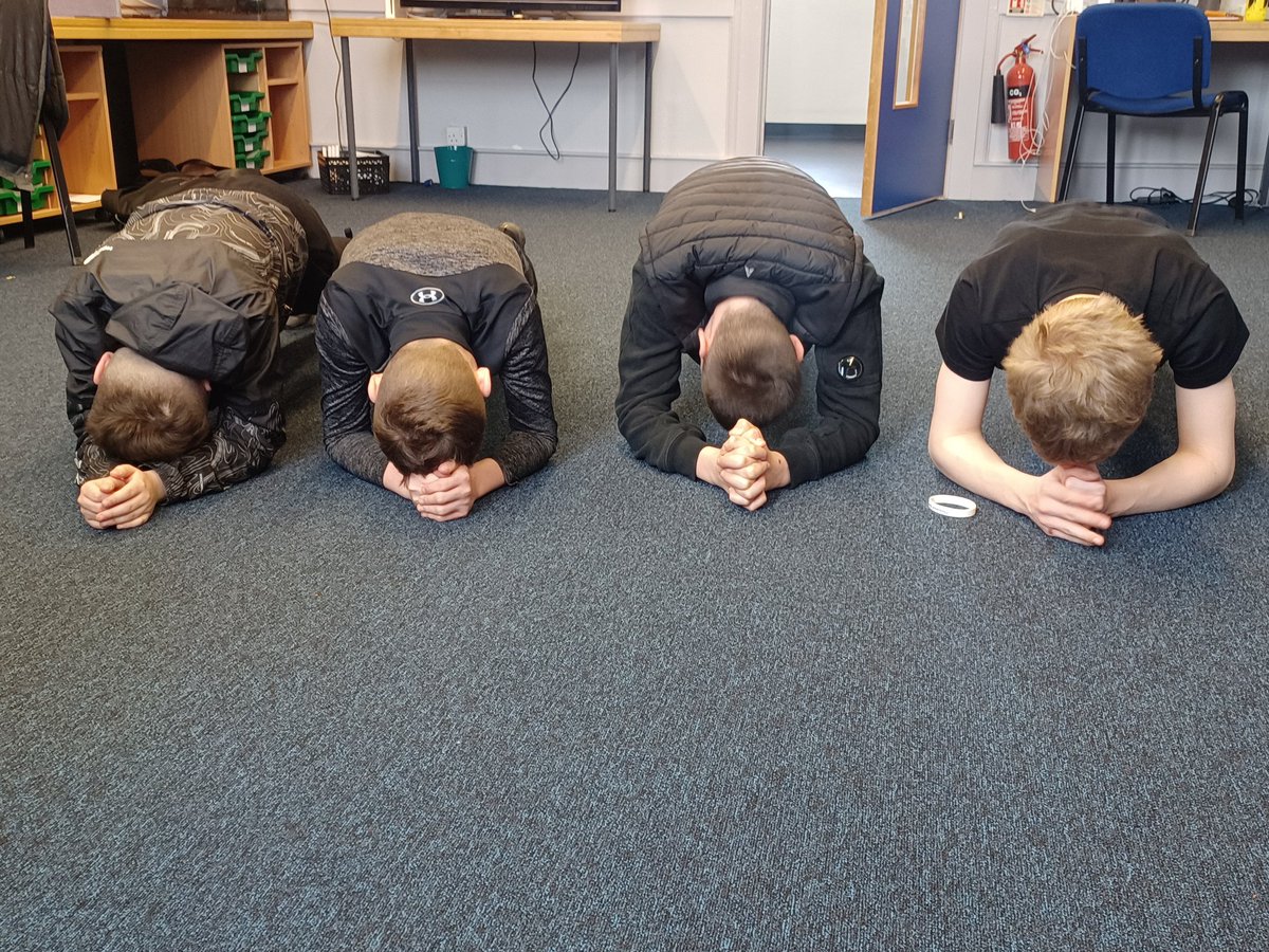 Some S1-3 competing in this week's challenge: the longest plank hold.💪 These lads did pretty well, but have so far been unable to match Miss Petrie and Mx Prior's times. Mr Deacon's attempt is TBC...🤐😂