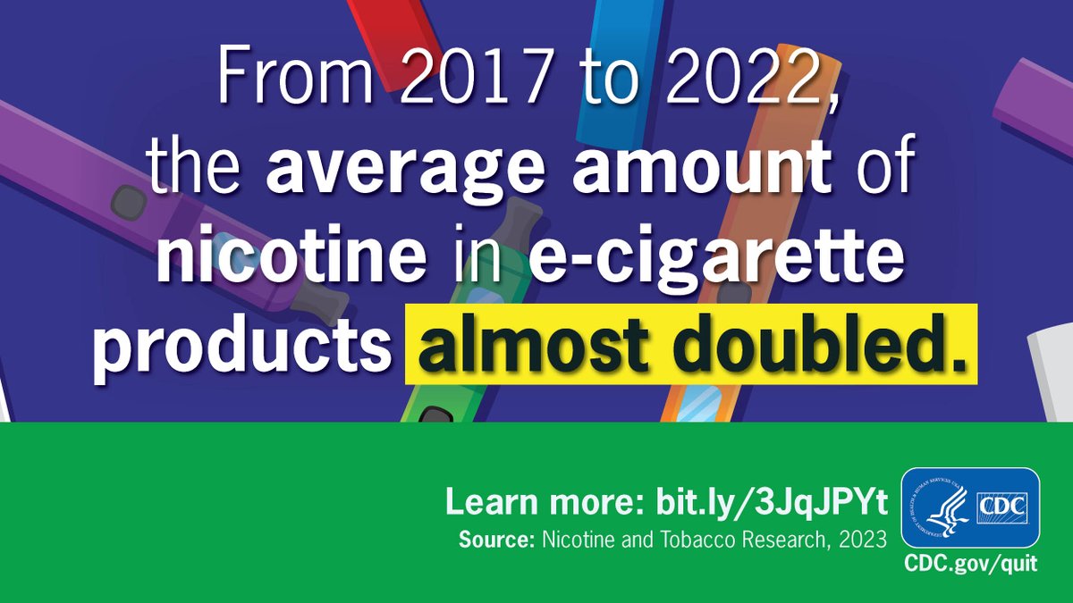 CDC Tobacco Free on Twitter "Most ecigarettes contain nicotine, which