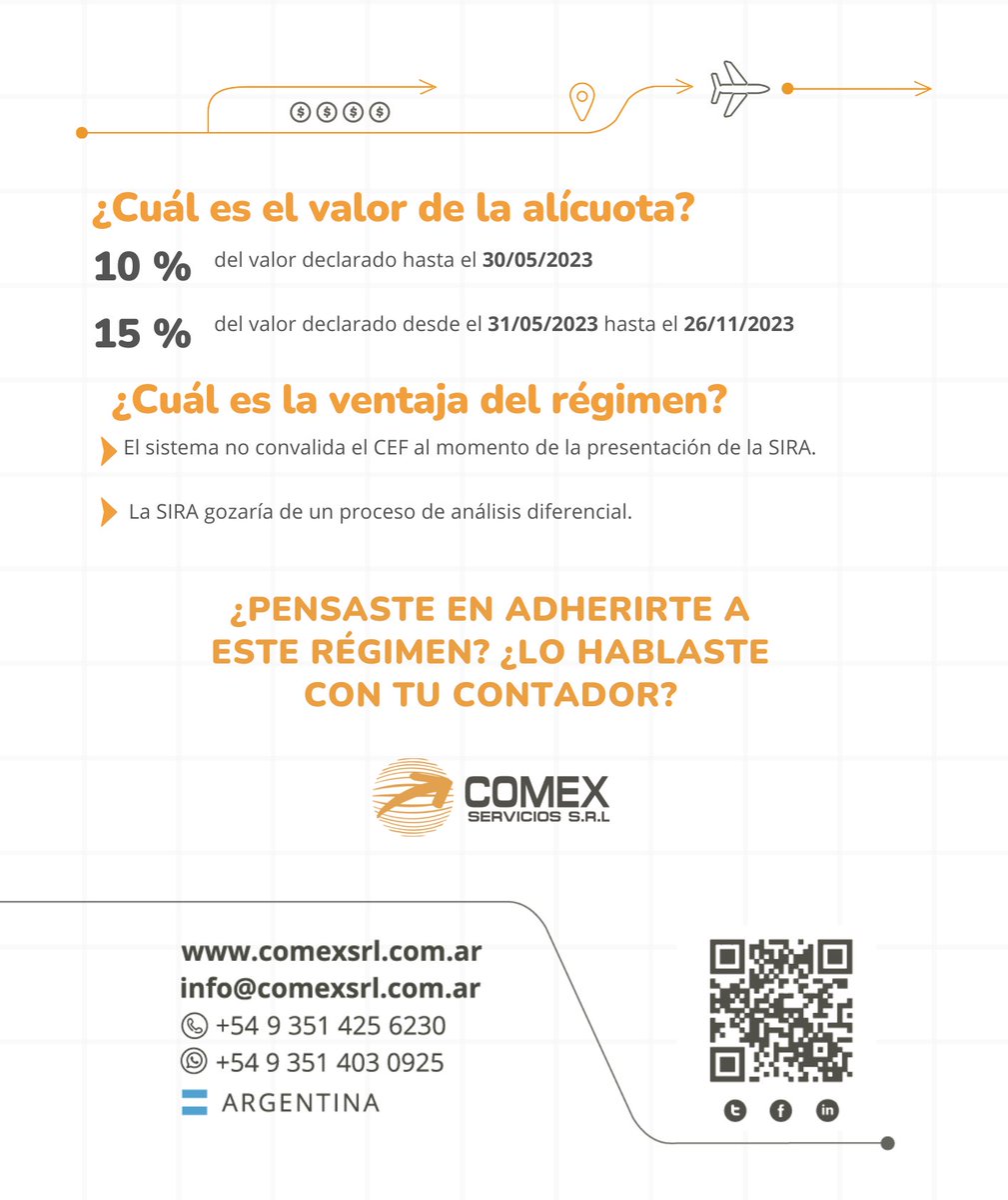👉 Alternativa para el pago de #importaciones

Para más información, comunicate con nosotros
comexsrl.com.ar
.
#afip #SIRA #ProcesosProductivos