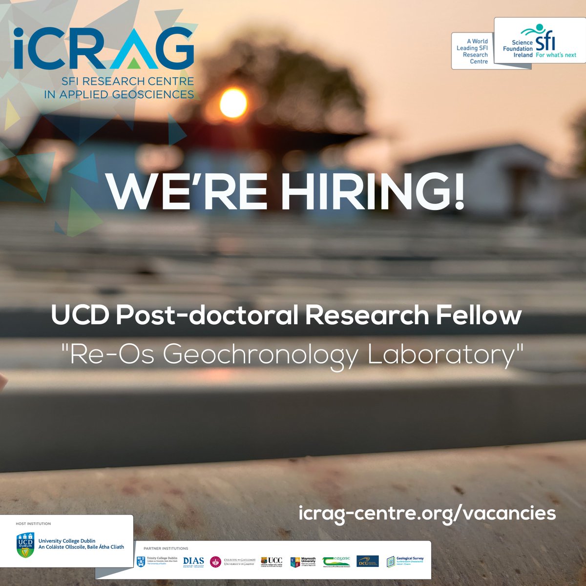 We're #hiring!  UCD Postdoctoral Research Fellow: Re-Os Geochronology Laboratory. Details: icrag-centre.org/about-us/vacan…